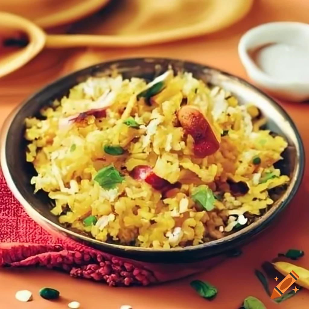 Indian street snack Poha