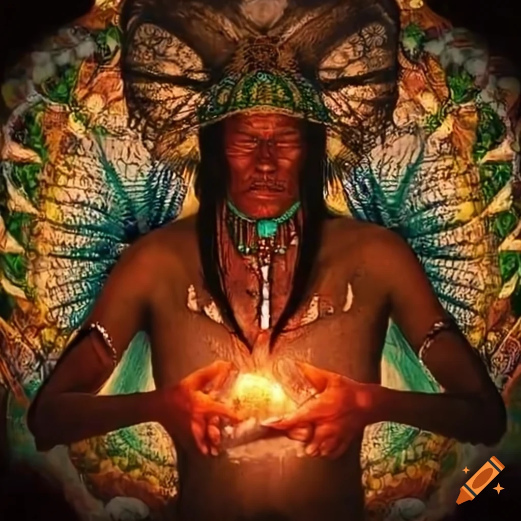 Shaman performing ayahuasca ceremony