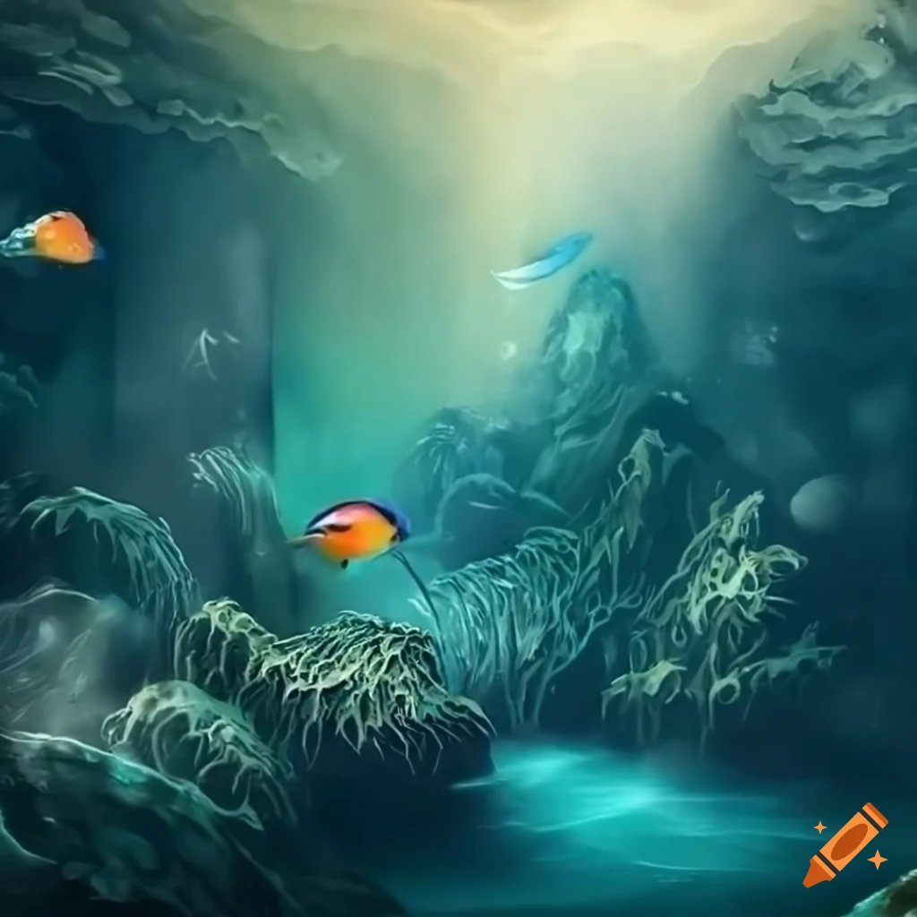 Enchanted underwater realm: dive into a hidden saltwater lake within a