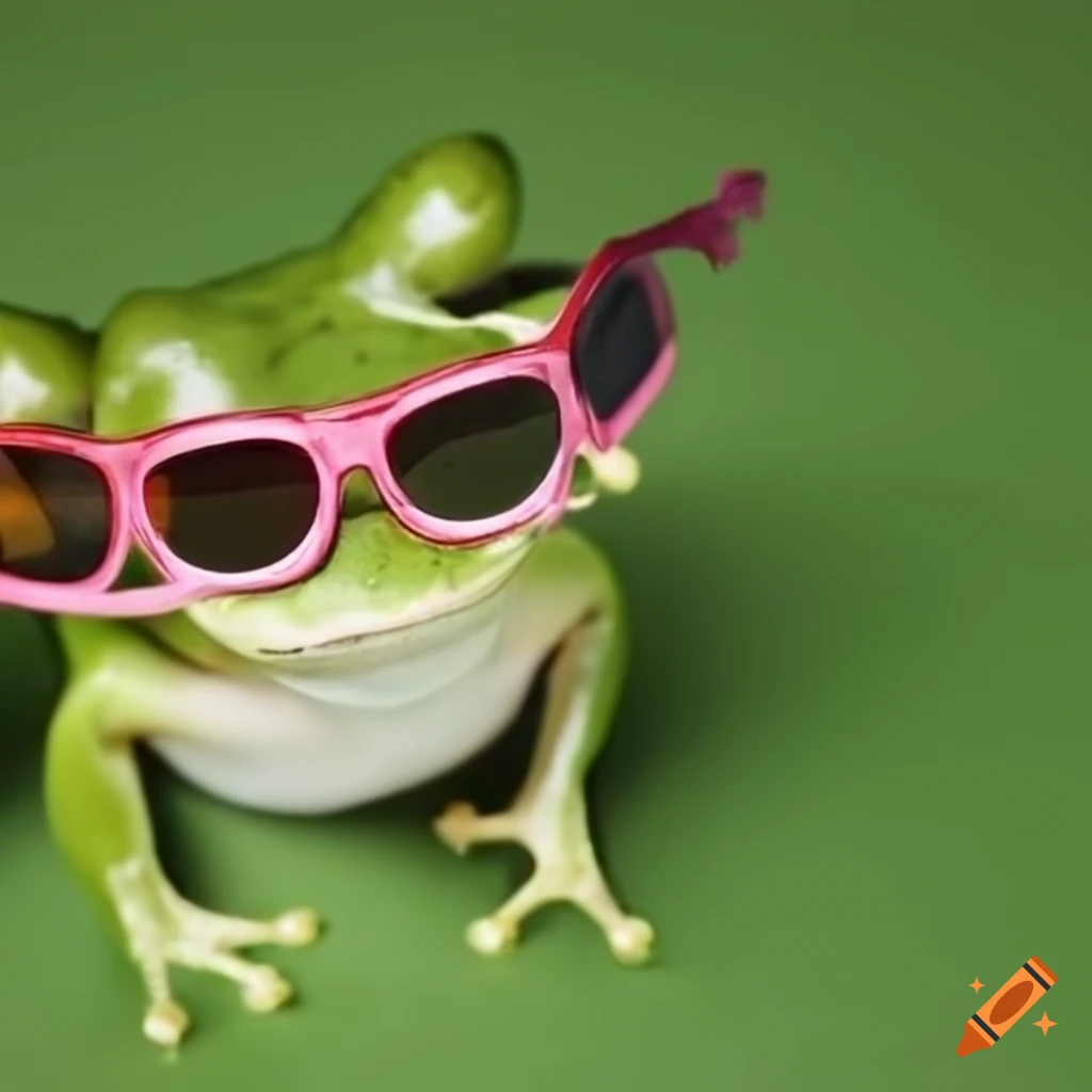 Frog wearing sunglasses