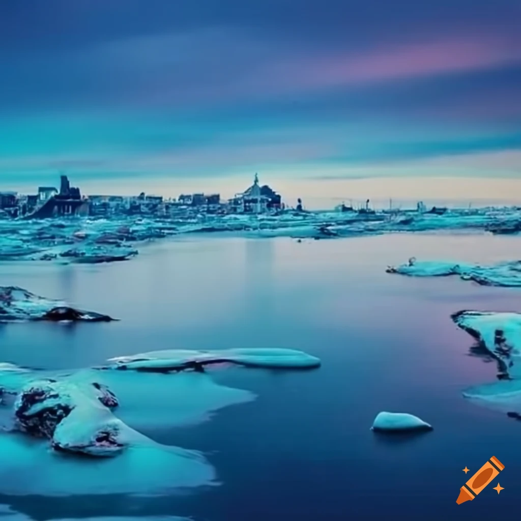 Aerial view of paris and the atlantic ocean on Craiyon