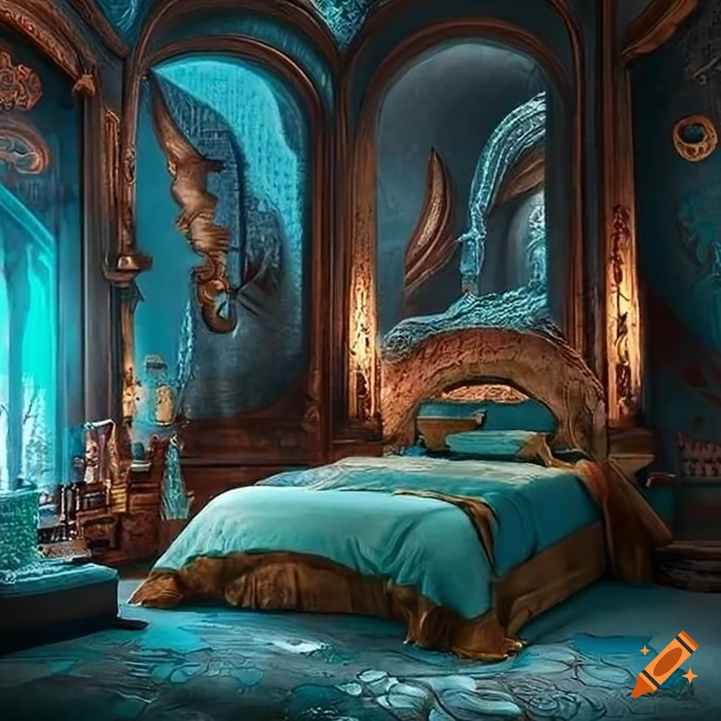 Dragon themed bedroom suite on Craiyon