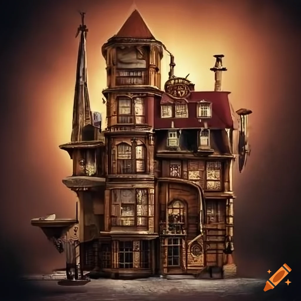Steampunk house on Craiyon