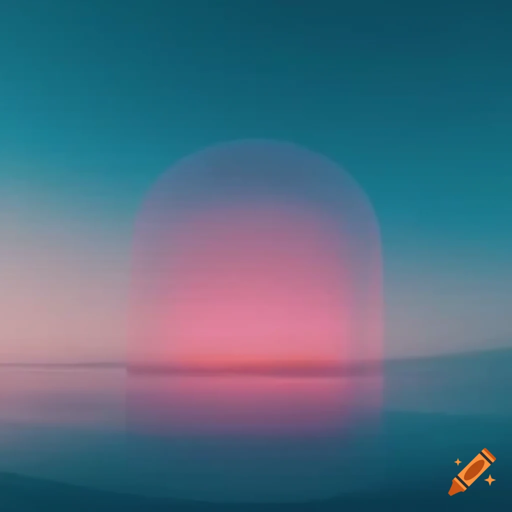 Tropical beach with giant mushrooms instead of palm trees in a dreamlike setting