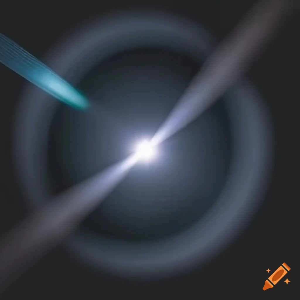 White lens flare rays on black background