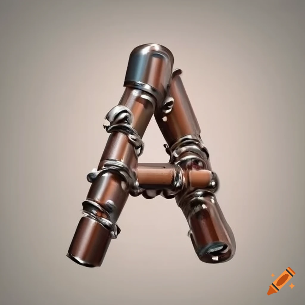 Letter a made with fitting pipes on Craiyon