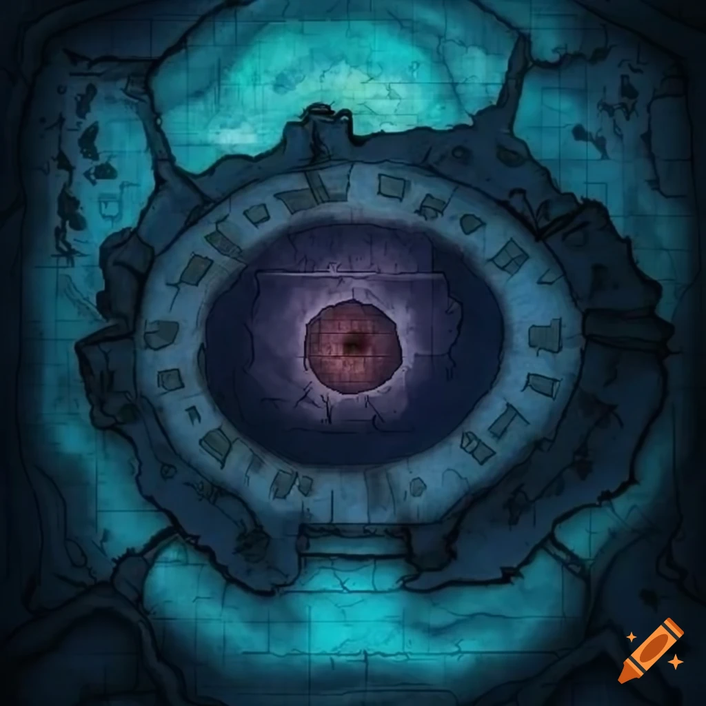 Map of an arcane structure for dnd on Craiyon