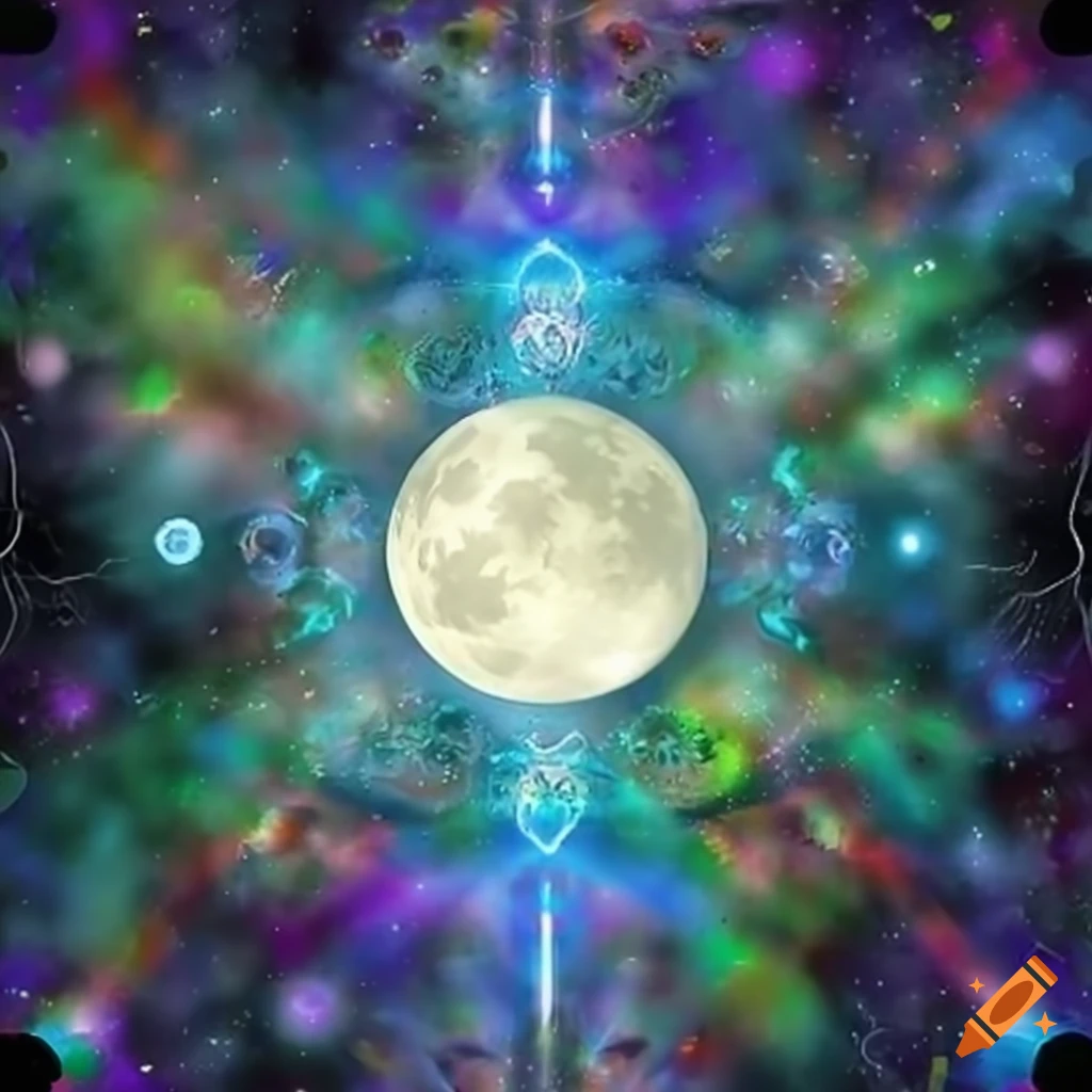 Labrador with enchanting patterns in moonlight