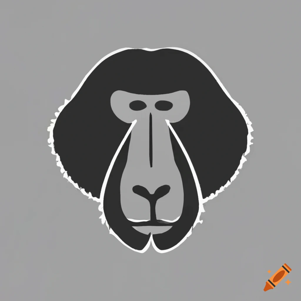 Stencil of a hamadryas baboon face
