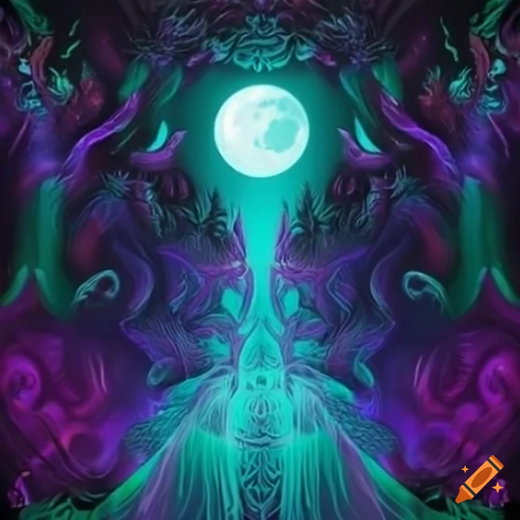 Labrador with enchanting patterns in moonlight