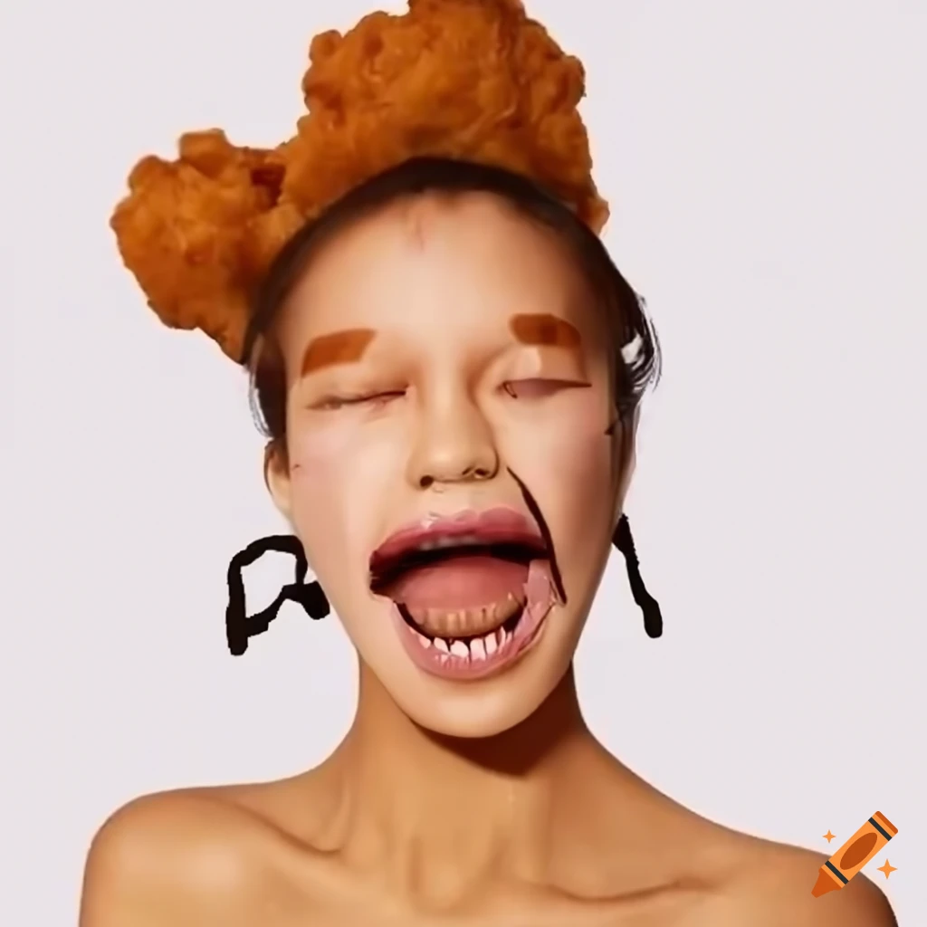 Chicken nugget with roblox face on Craiyon