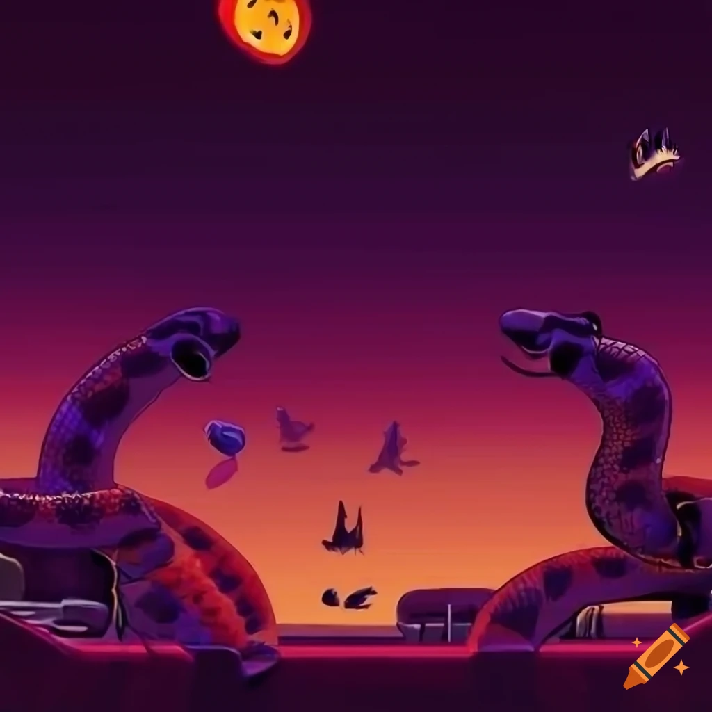 Background image for a retro snake game on Craiyon