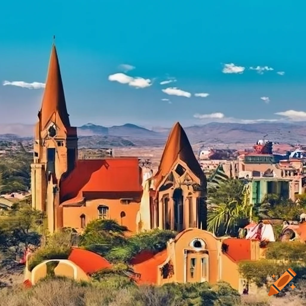 Lively windhoek, namibia scene on Craiyon