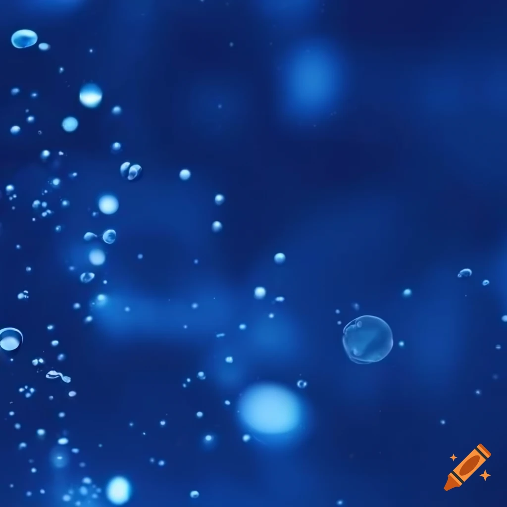 Deep blue and navy blue space with small fizzing bubbles