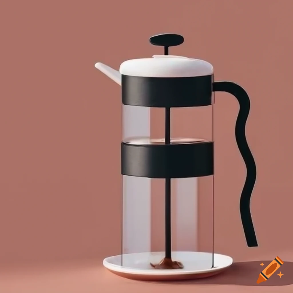 Cafe jei french press coffee maker in use at home on Craiyon