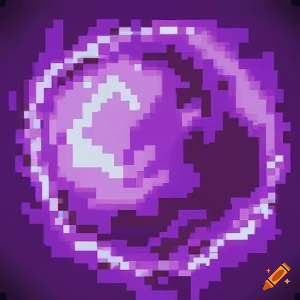 Pixel flying purple fireball on Craiyon