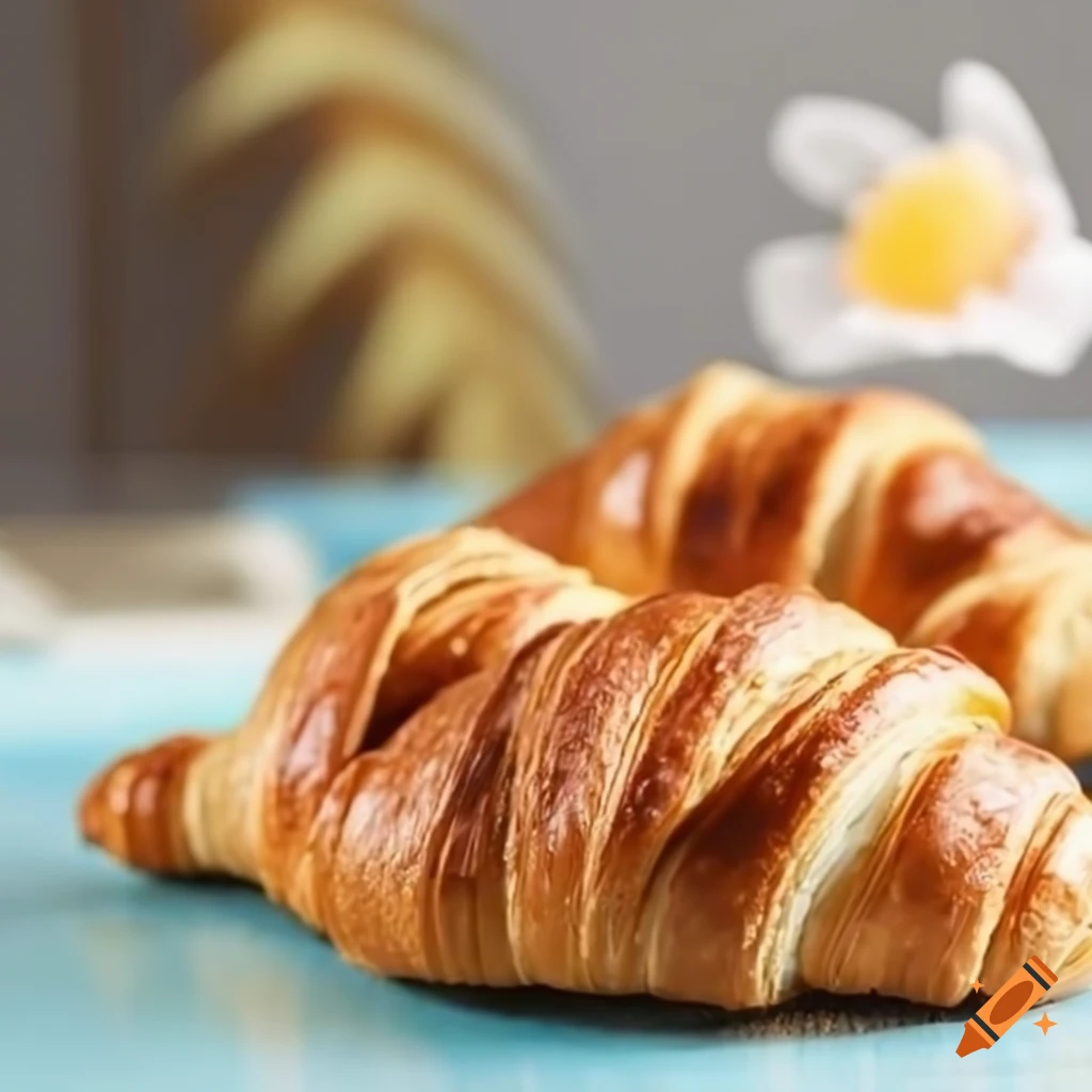 Fresh croissant with summer vibes