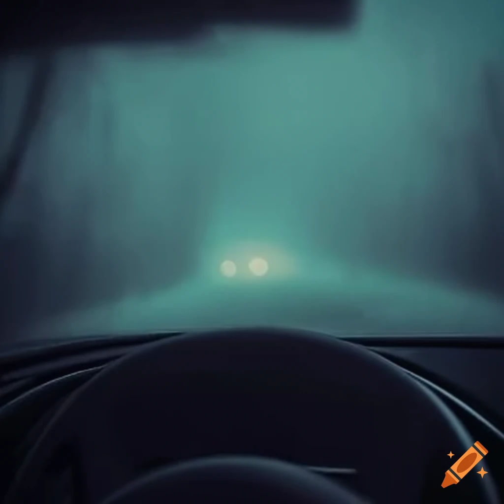 Foggy windshield in a car on Craiyon