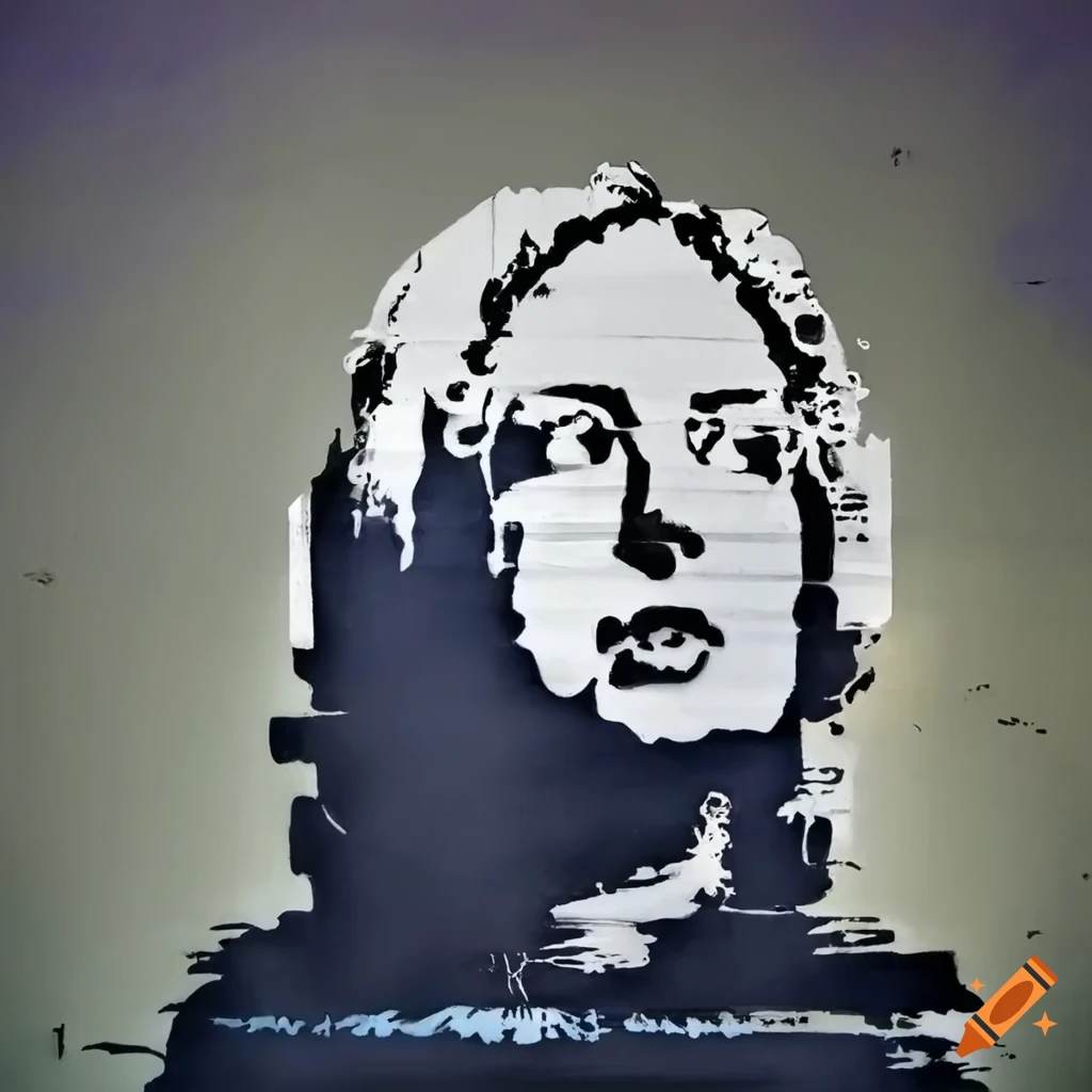 Banksy stencil art depicting gerrymandering on Craiyon