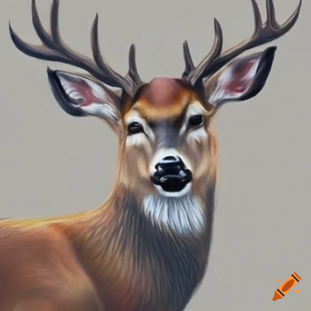 Realistic pencil drawing of a deer