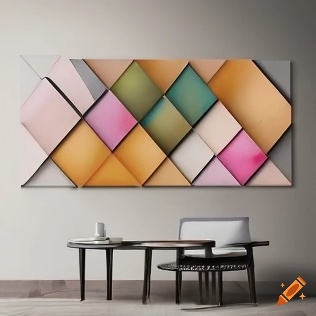 Geometric wall art on Craiyon