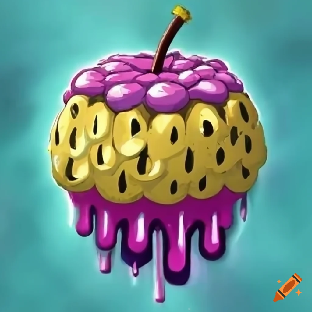 Dripping devil fruit from one piece anime on Craiyon