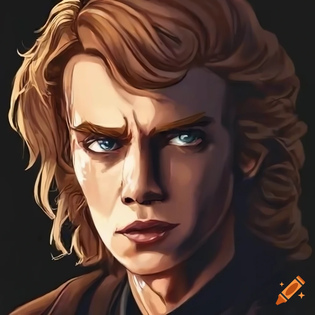 Anakin skywalker anime portrait on Craiyon