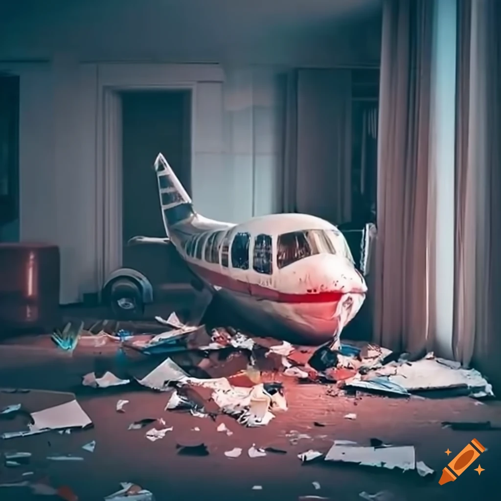 Man causing chaos with his small plane in a hotel