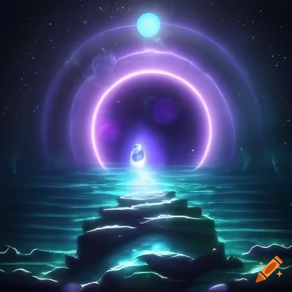 Labrador with enchanting patterns in moonlight