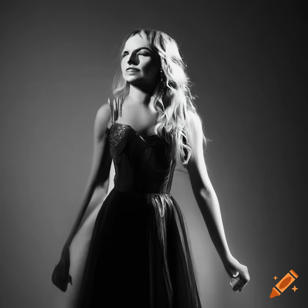 Black and white photo of singer jewel inspired by the song standing