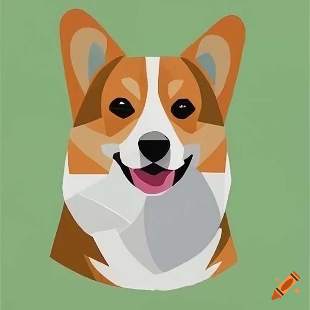 Corgi depicted in abstract geometric shapes art on Craiyon