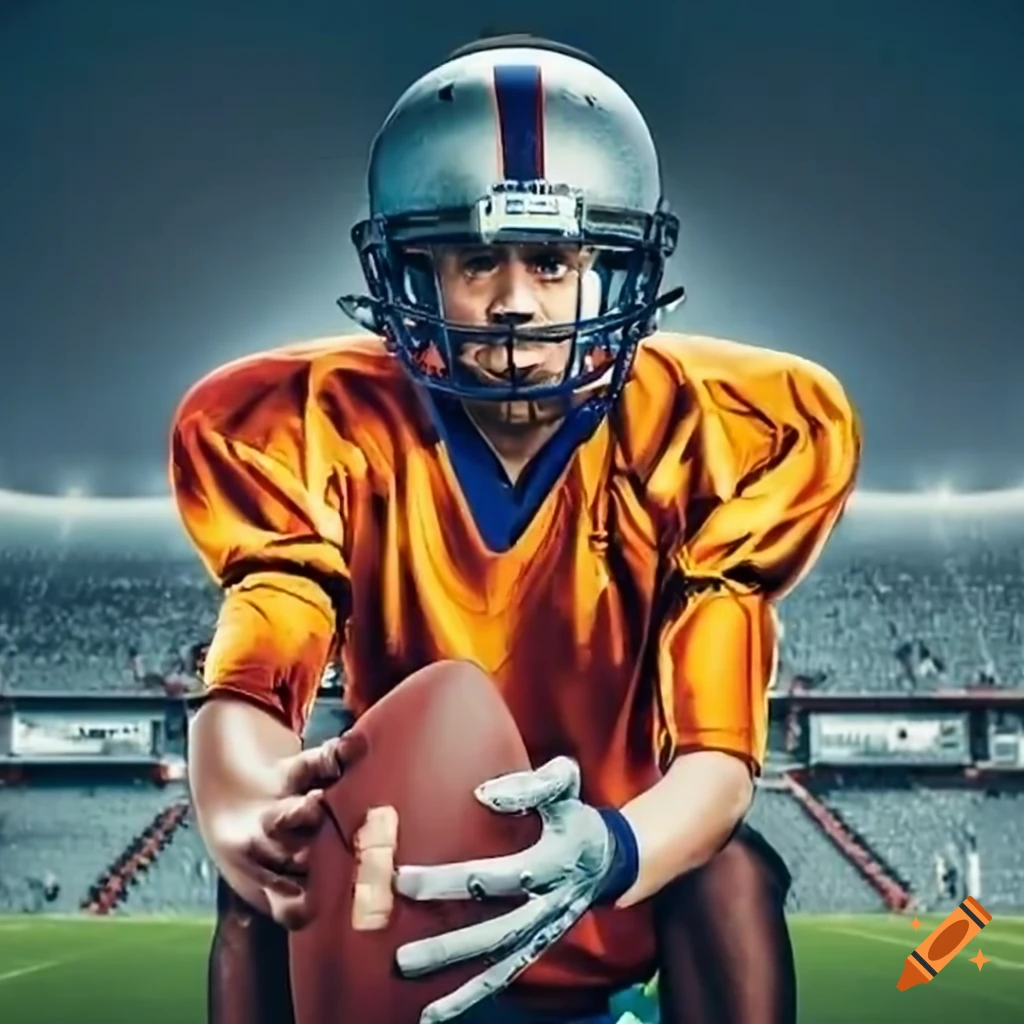 American football coach talking to player on sidelines on Craiyon