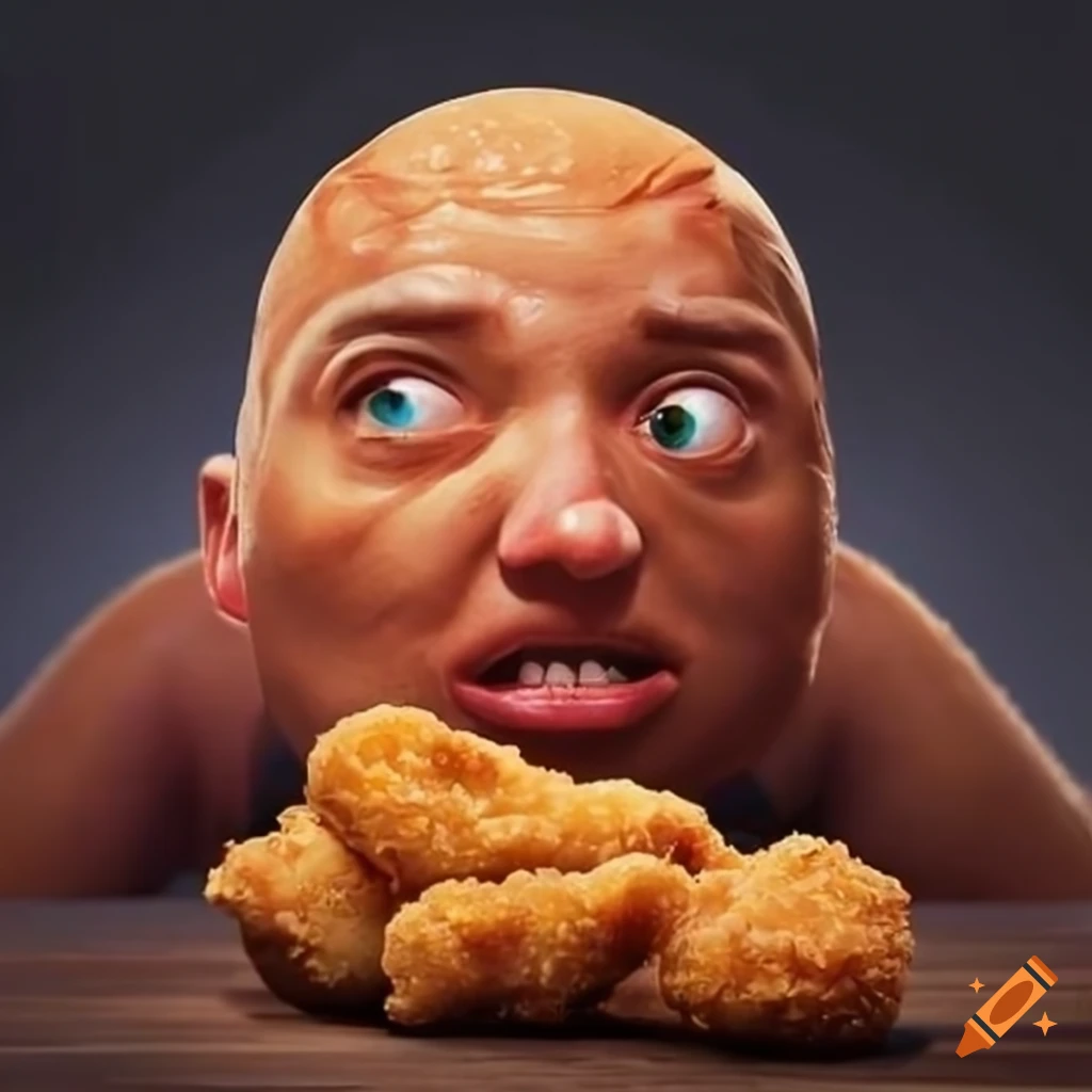 A Man Enjoying Chicken Nuggets On Craiyon a-man-enjoying-chicken-nuggets-on-craiyon