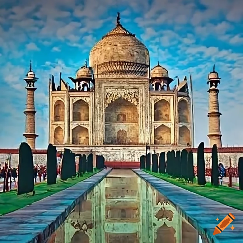 Beautiful view of the Taj Mahal