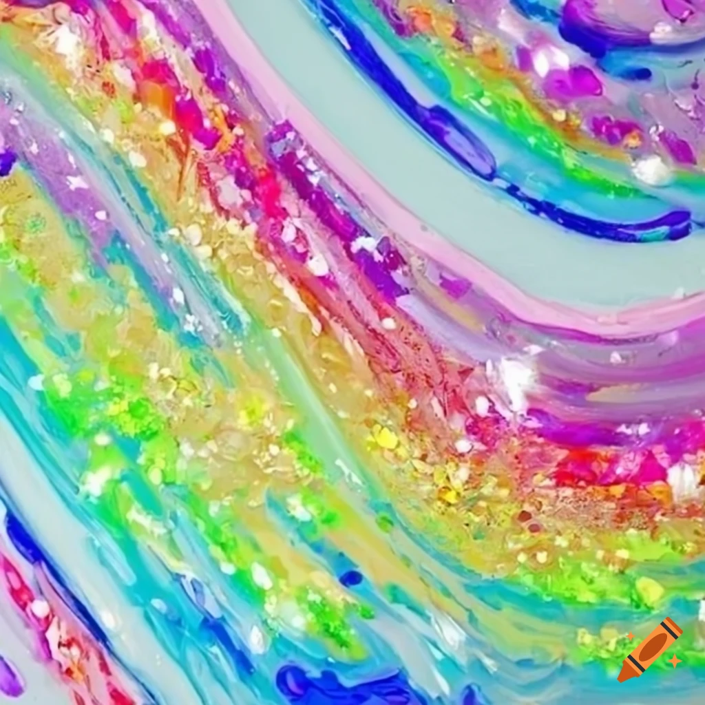 Glittery white pastel rainbow background