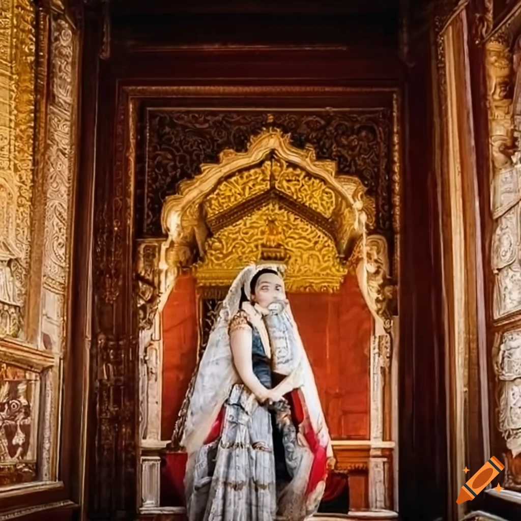 Indian king and queen in a palace