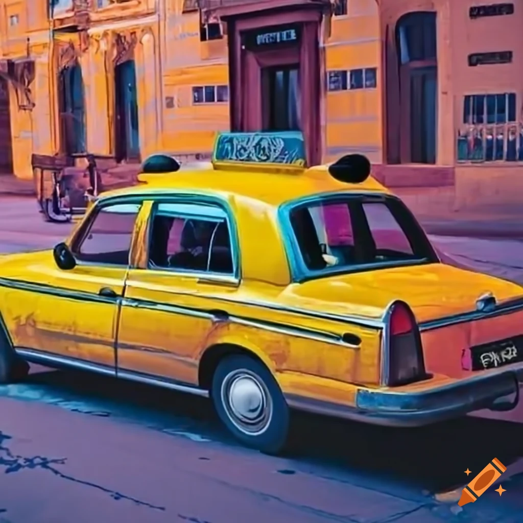 Yellow taxi on Craiyon