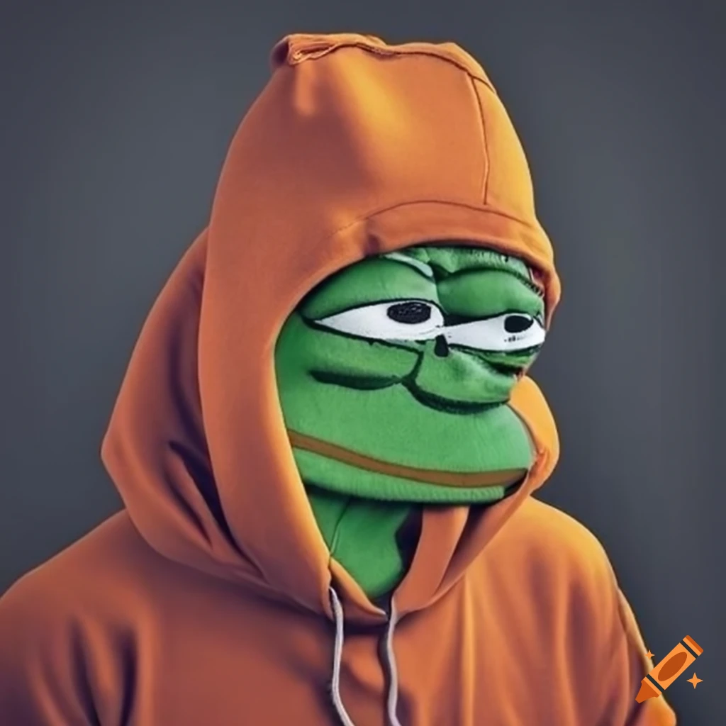 Cartoon character with orange hoodie on Craiyon