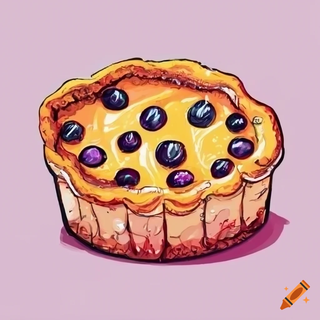 Tart on a white background doodle