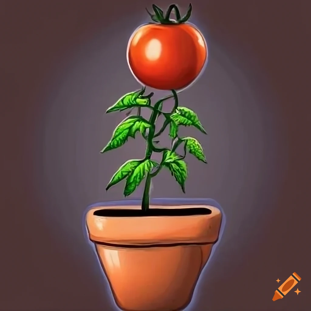 tomato-plant-in-a-pot-on-craiyon