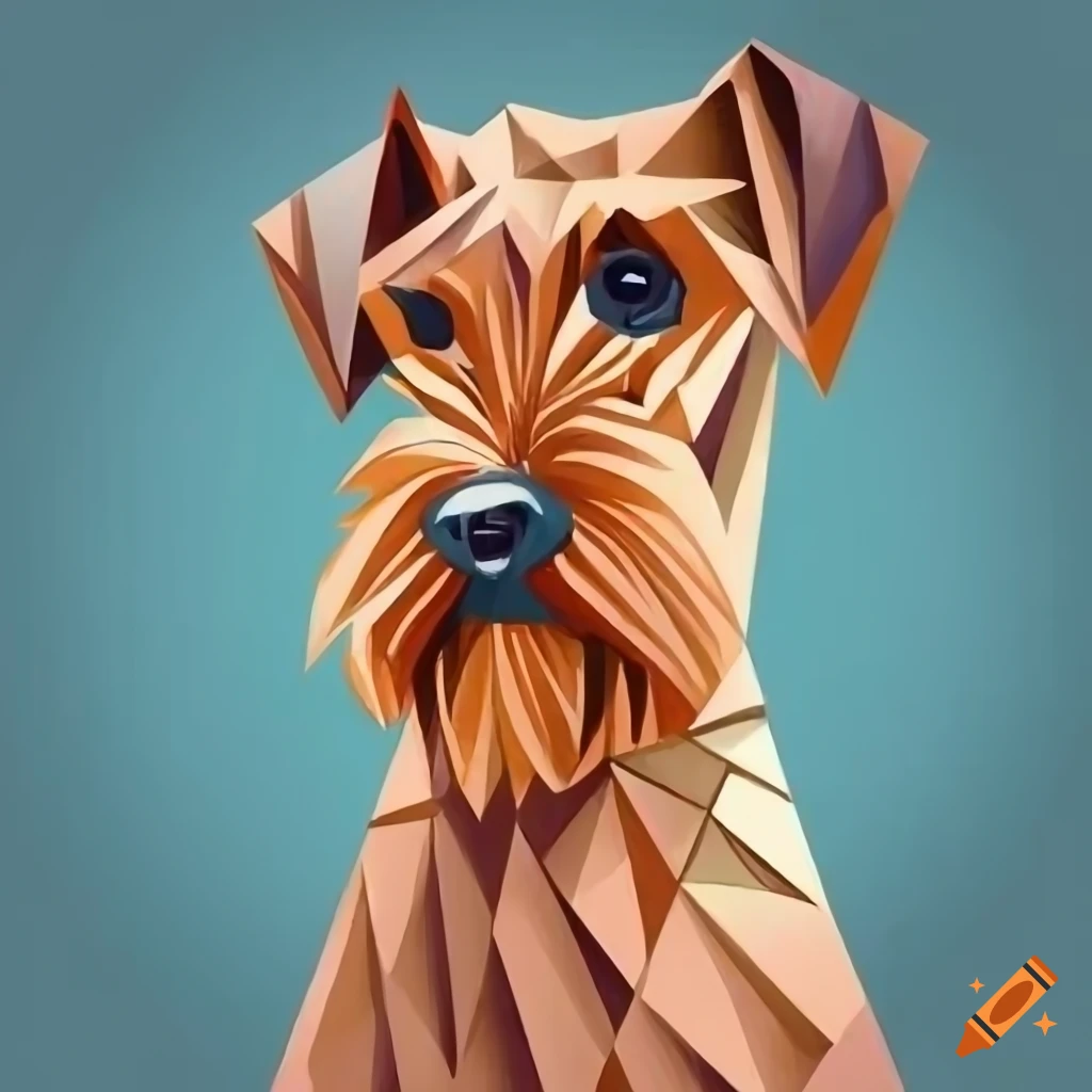 Irish terrier drawing using geometric shapes on Craiyon