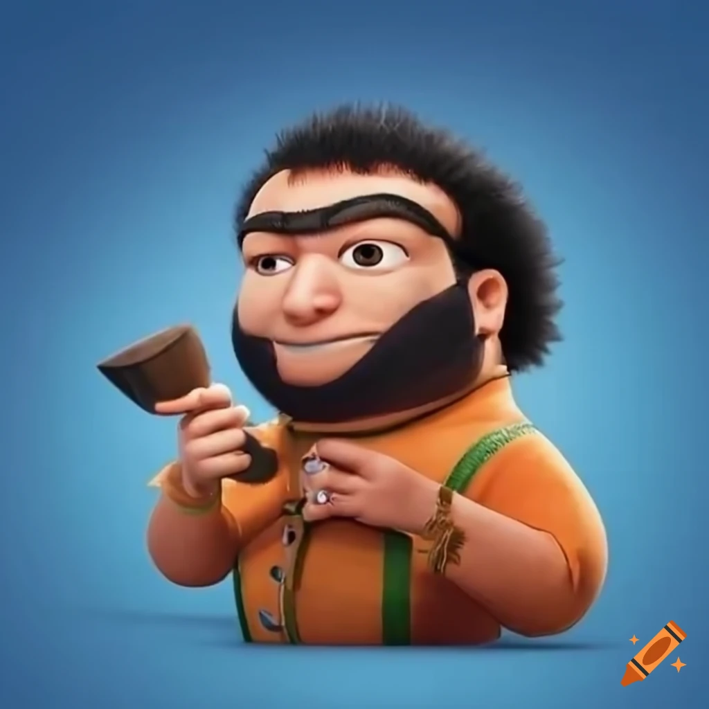 Animated character Recep Ivedik in a cute Pixar style on Craiyon