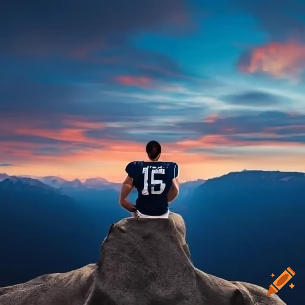 Penn State Football Player On A Mountain Watching The Sunset On Craiyon penn-state-football-player-on-a-mountain-watching-the-sunset-on-craiyon