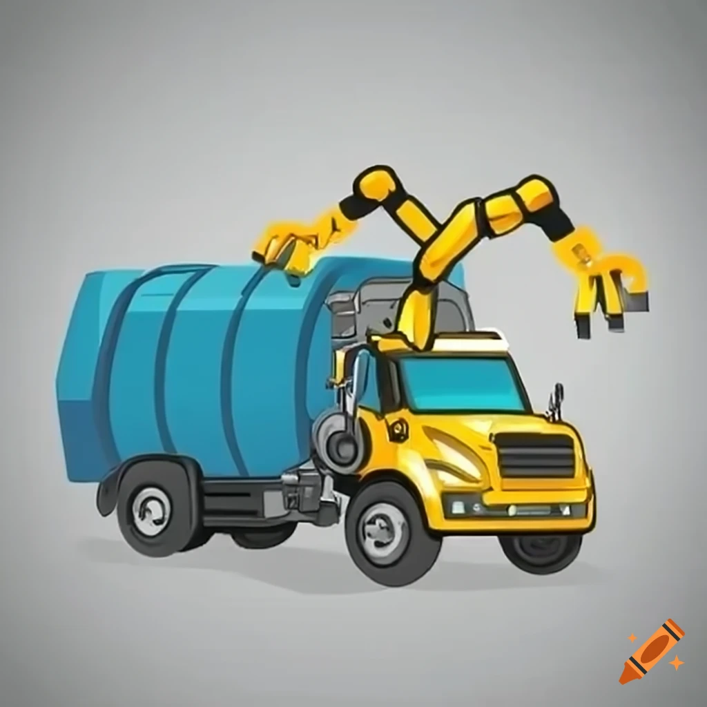 Robotic arms of garbage truck holding house keys and keyrings on Craiyon