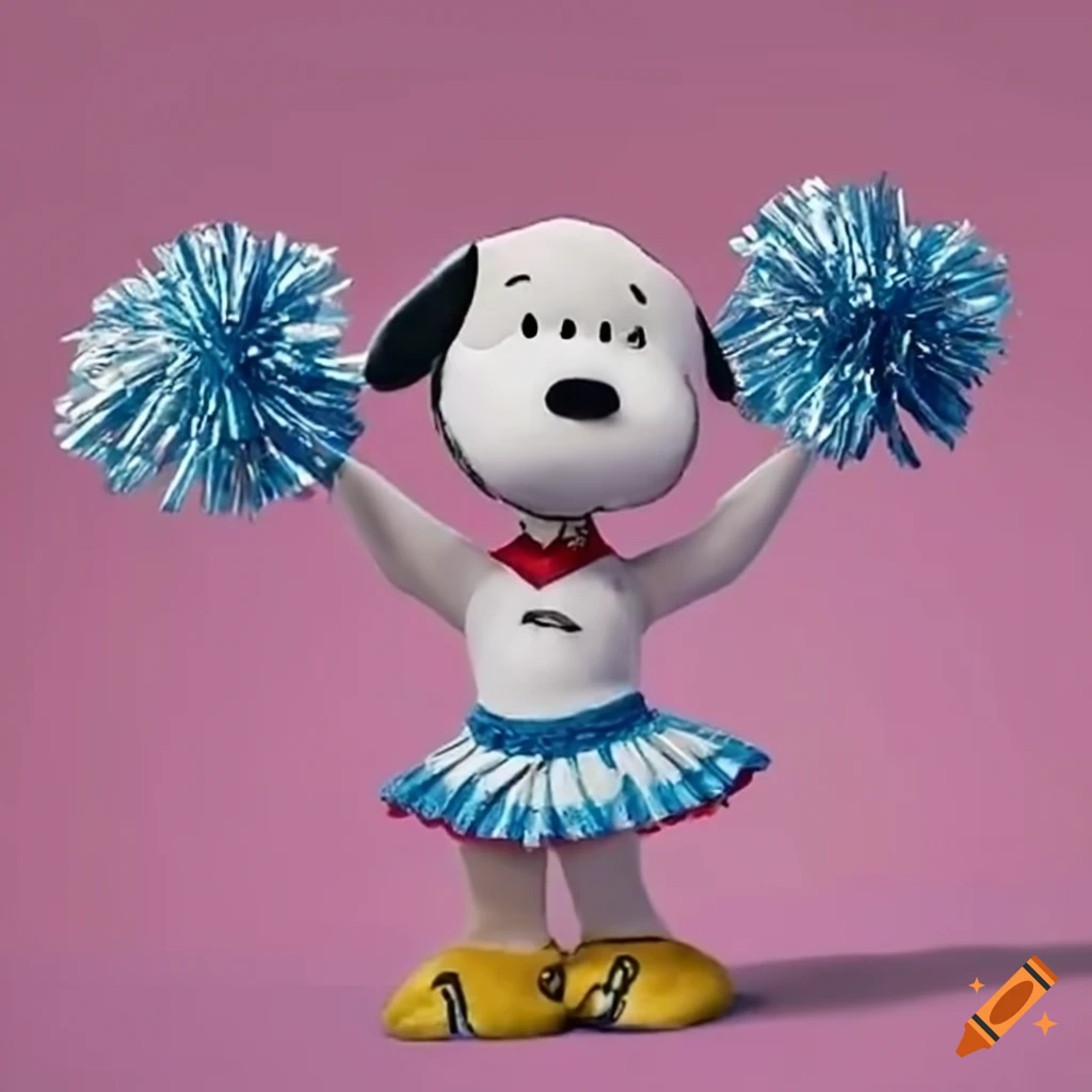 Snoopy dressed as a cheerleader on Craiyon