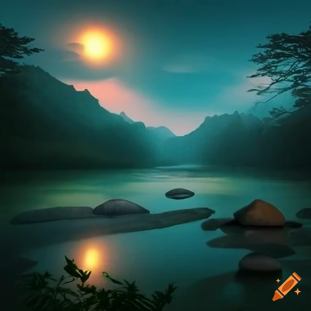 Traditional landscape representing nature and Zen Buddhism harmony