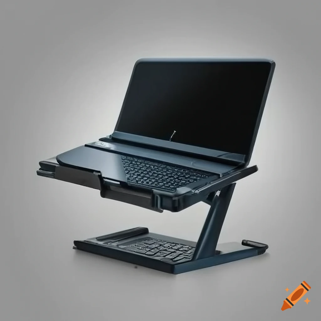 Laptop stand with pullout drawer on Craiyon