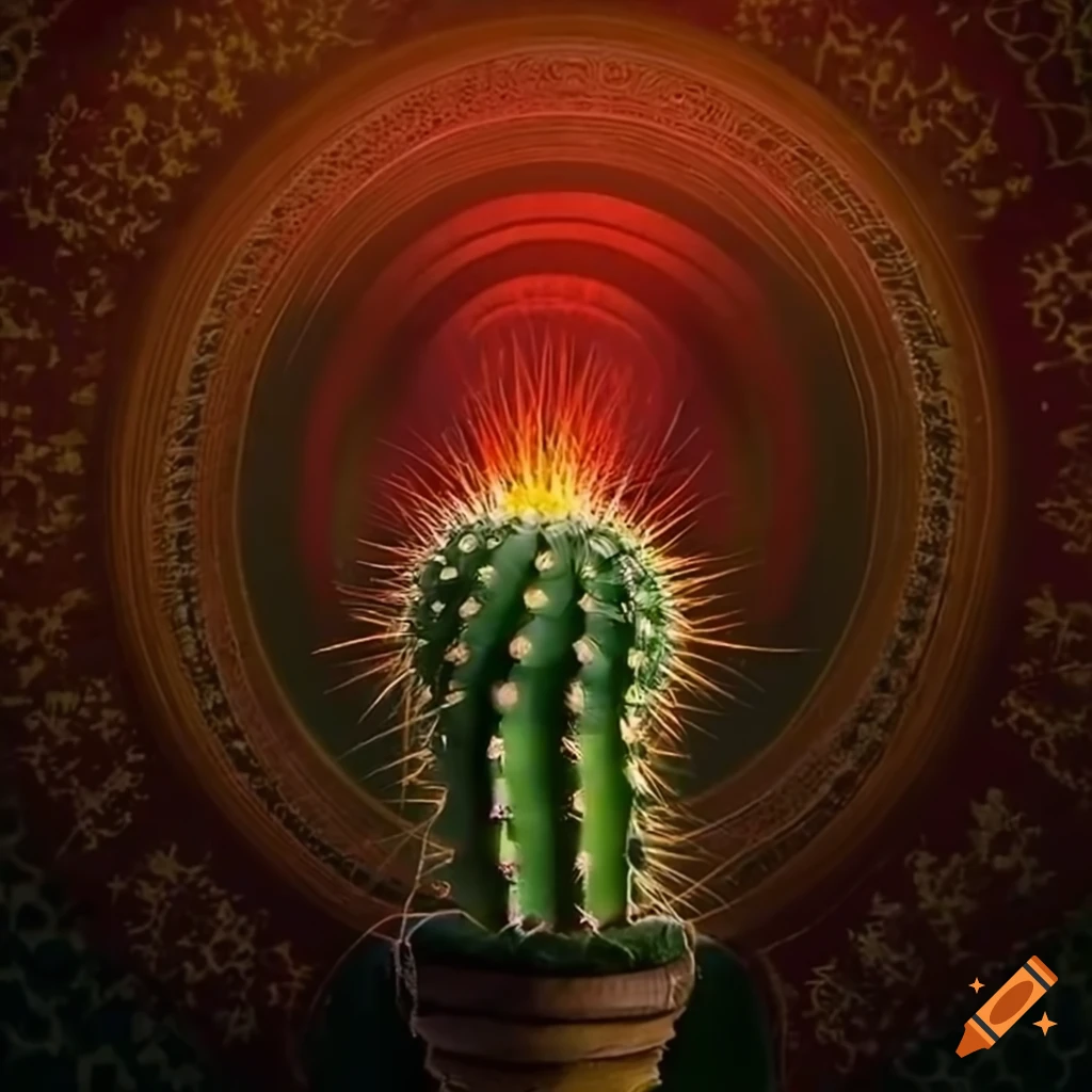 Cactus breaking free from the matrix on craiyon