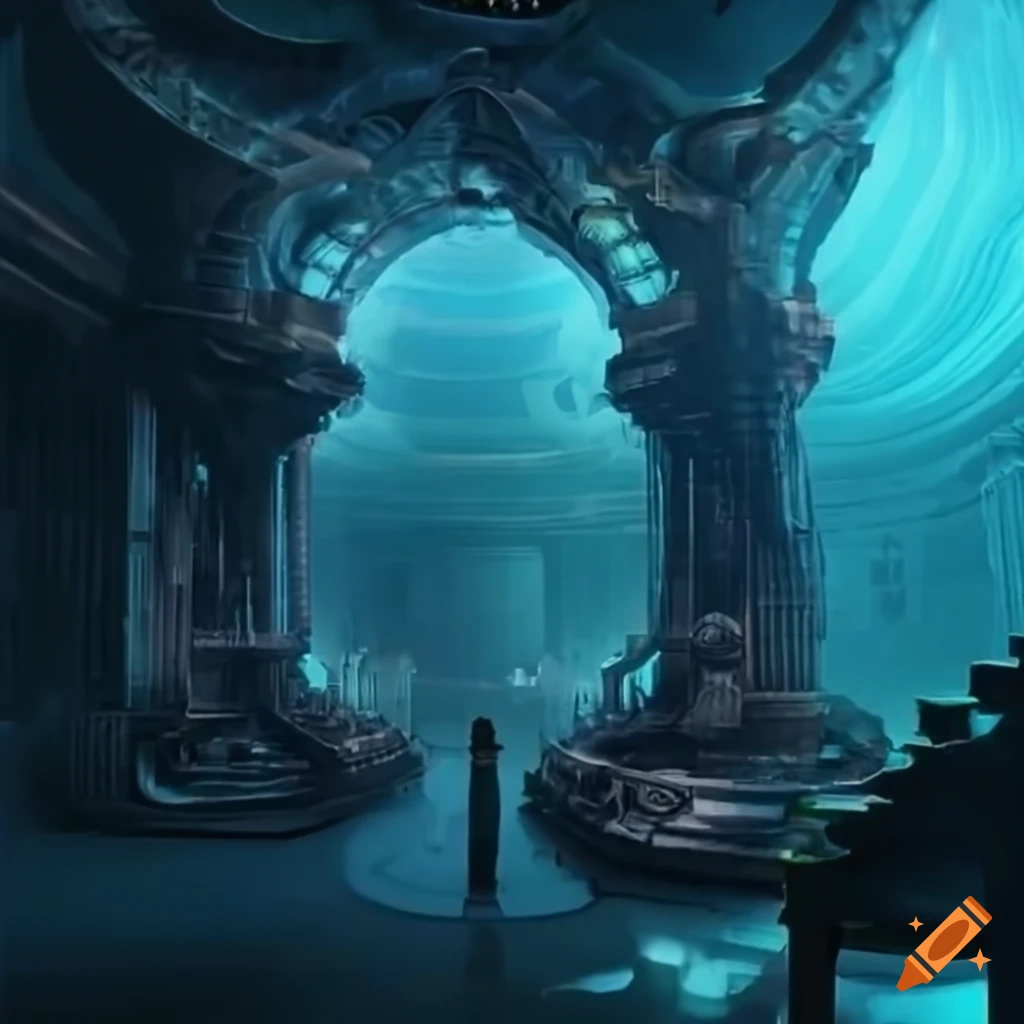 8k retrofuturistic biomechanical cybernetic greek temple on top of a cliff