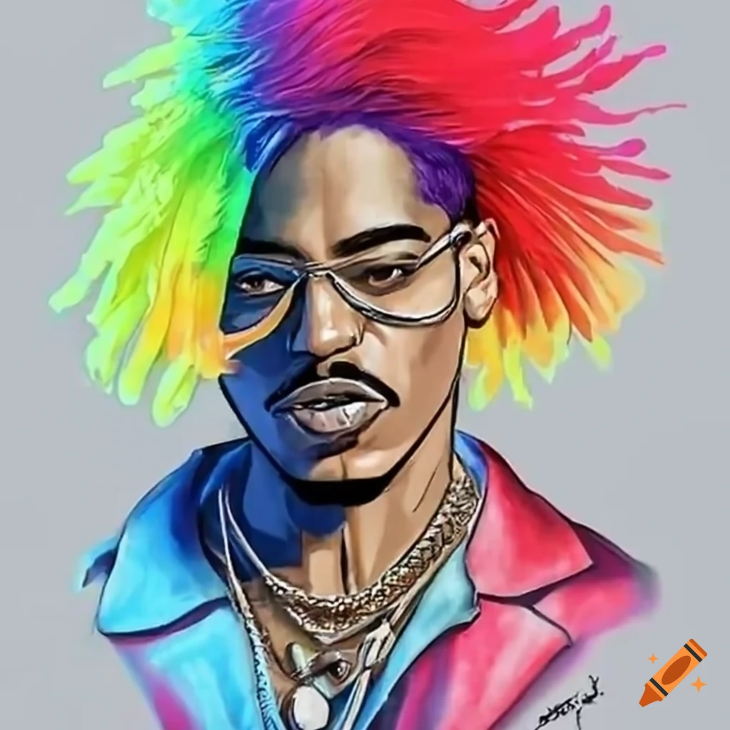 Colorful rapper gangster meme with a rainbow twist on Craiyon